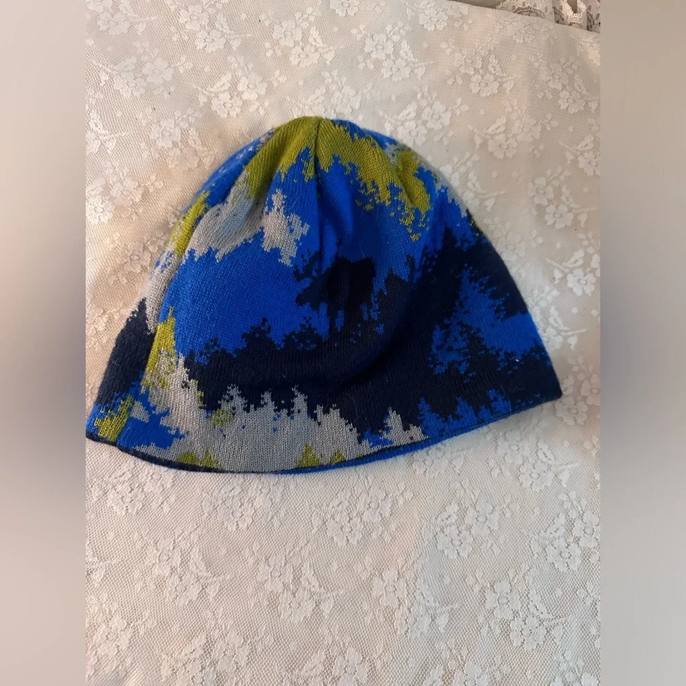 Columbia Blue and Green Beanie youth XL